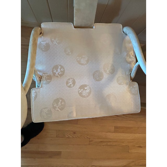 James Mont 1960s James Mont Style Horseshoe Asian Chairs - Set of Two With Cushions For Sale - Image 4 of 5