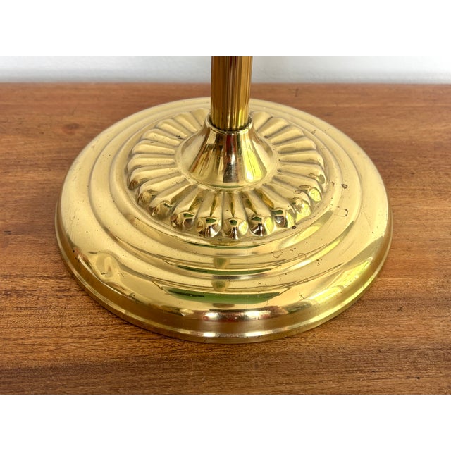 Vintage Brass Emeraldite Shade Bankers Lamp For Sale - Image 6 of 7