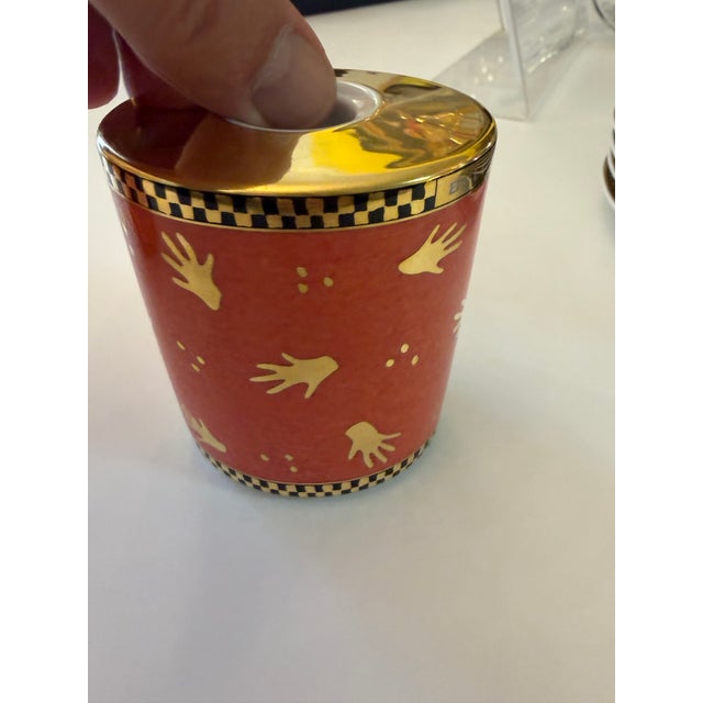 Salmon Bulgari Rosenthal Porcelain Candleholders Mani Al Vento Collection Late 20th Century a Pair For Sale - Image 8 of 8