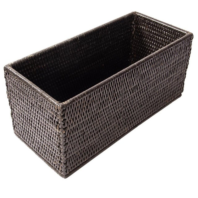 Artifacts Rattan Rectangular Everything Basket in Tudor Black - 13" For Sale - Image 9 of 9