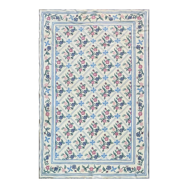 Vintage European Needle Point Rug, as Is For Sale