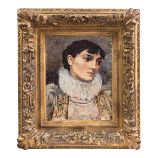 'Young Woman in Costume' by Georges Antoine Rochegrosse, 1881, Société Des Artistes Français For Sale