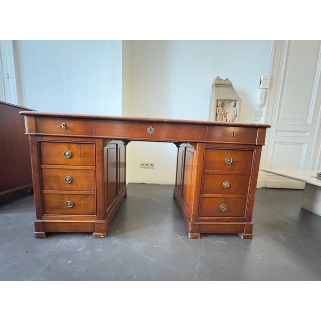 Antique English Victorian Partners Desk with Dual Functionality, 1880 For Sale - Image 12 of 17