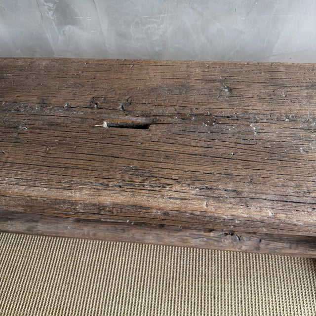 Vintage Elm Wood Console 97" For Sale - Image 9 of 15