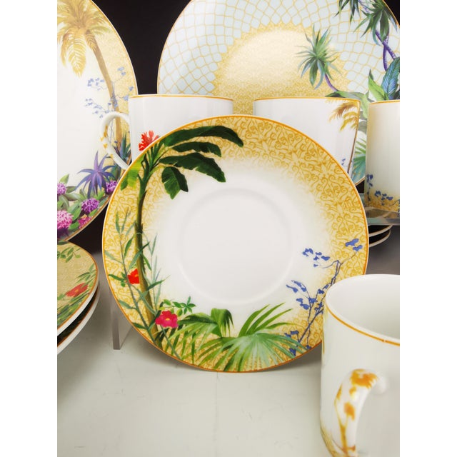 Tropical Coffee and Dessert Service in Limoges Porcelain by Bernardaud, France, 2010s, Set of 21 For Sale - Image 6 of 8