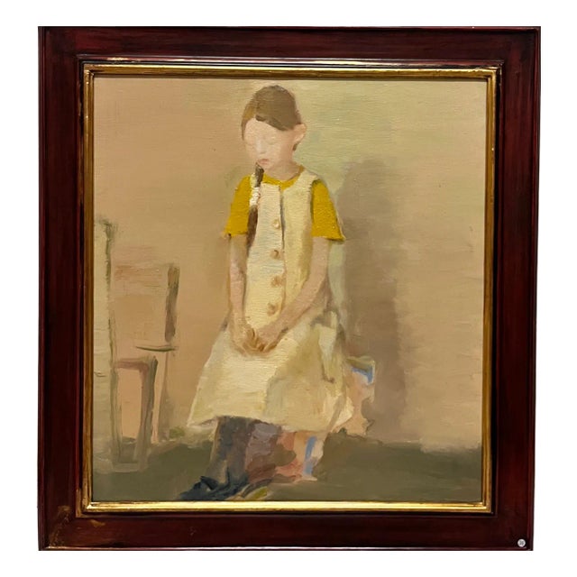 Igor Smekalov, Little Girl in Yellow, Oil, Framed For Sale