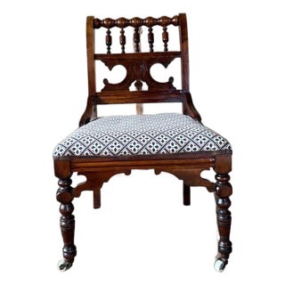 Antique Victorian Gothic Revival and Biedermeier Style Side Chair For Sale
