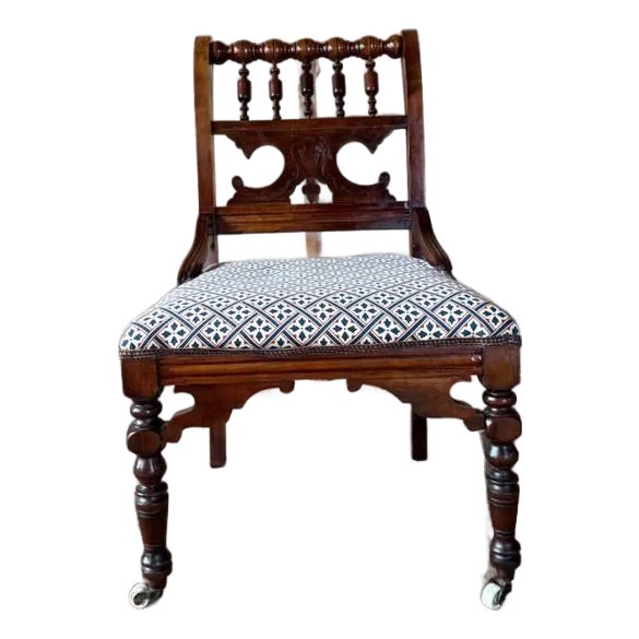 Antique Victorian Gothic Revival and Biedermeier Style Side Chair For Sale