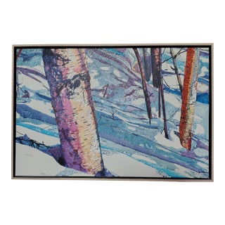 Kesler Woodward 2010 Alaska Birch Tree Landscape Acrylic on Canvas For Sale