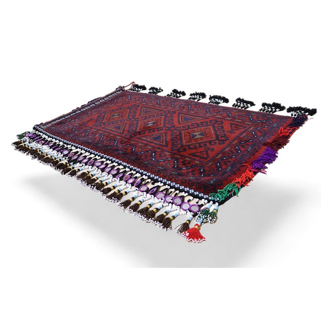 Vintage Afghan Nomad Rug Seat Cushion Cover, 1970s For Sale - Image 10 of 18