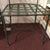 Vintage Outdoor Crosshatch Metal Armchair With Verdigris Patina For Sale In Los Angeles - Image 6 of 7