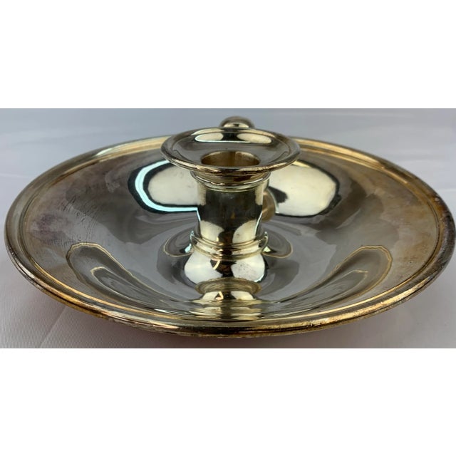 Traditional Vintage Silverplate Taper Candle Dish by Elkington & Co For Sale - Image 3 of 11