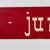 A gorgeous firetruck red on this vintage wooden wall sign with "Junior's" spelled out in white. Great for decor purposes...