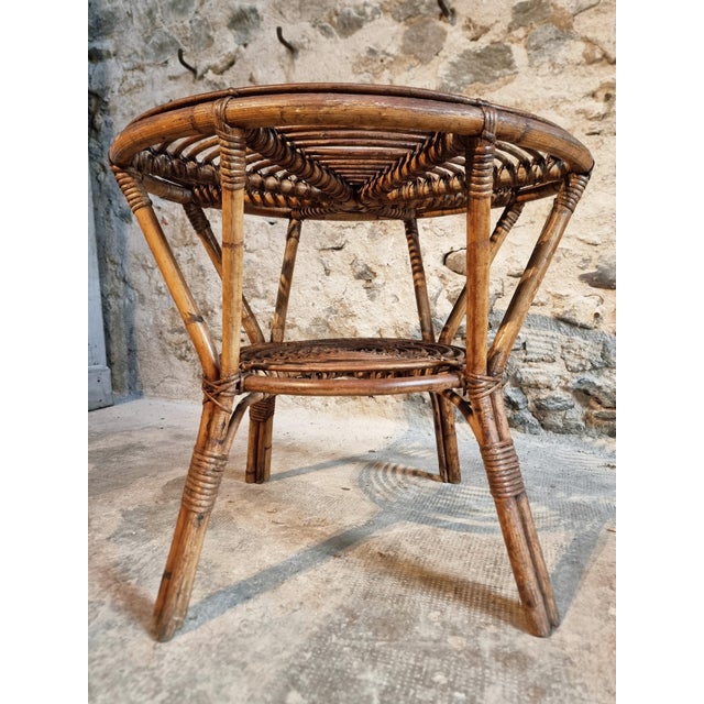Vintage Rattan Lounge Set, France, 1940s, Set of 3 For Sale - Image 10 of 18