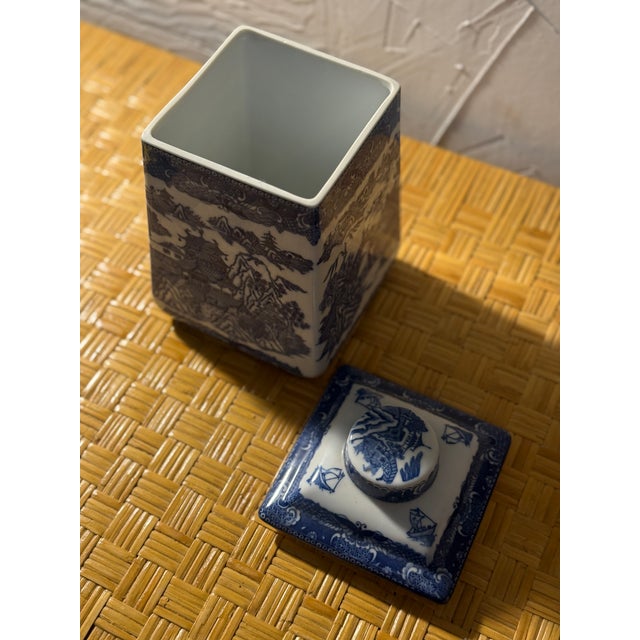 Chinese Vintage Blue Willow Ringstons Tea Merchants Limited Edition Ginger Jar For Sale - Image 3 of 9
