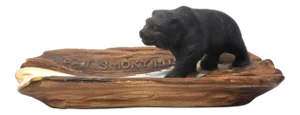 Vintage Great Smoky Mountains Ashtray With Black Bear