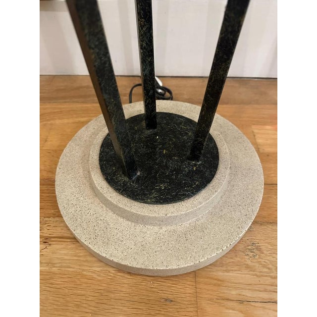 Vintage Floor Lamps in Travertine and Brass by Michael Taylor, 1980, Set of 2 For Sale - Image 4 of 11