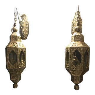 Custom Hand Hammered German Silver Wall Mounted Lamps With Backplates - a Pair For Sale