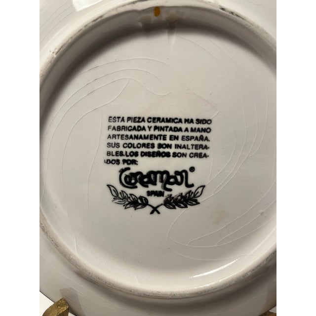 1990s Vintage Ceramar Spain Abstract Plate Joan Miro Style Hand Painted Ceramic Wall Plate For Sale - Image 5 of 6