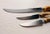 Mid-Century Modern Vintage Midcentury Sheffield England Stag Handle 2 Steak Knives , 1 Carving Knife For Sale - Image 3 of 4