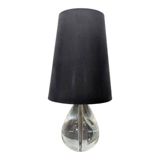 Jonathan Adler Claridge Lead Crystal Table Lamp With Black Shade For Sale