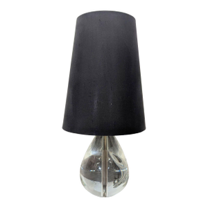 Jonathan Adler Claridge Lead Crystal Table Lamp With Black Shade