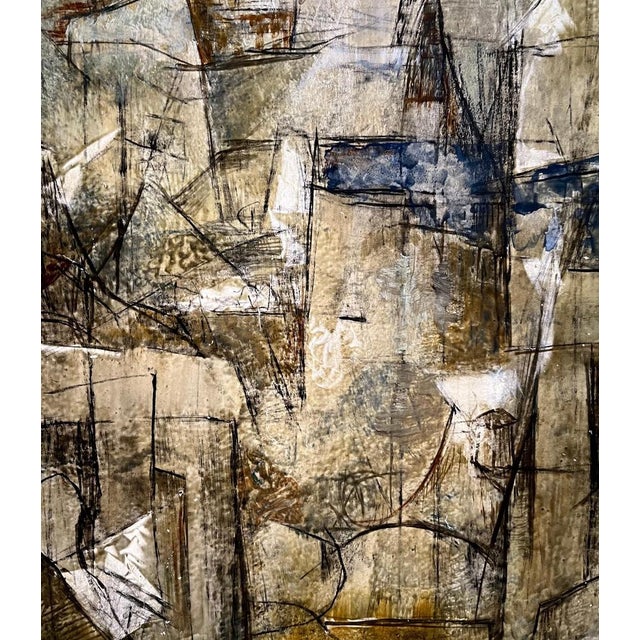 Gold Vivaldo Martini, Abstract Composition No. 1, Oil on Canvas, 1963 For Sale - Image 8 of 12