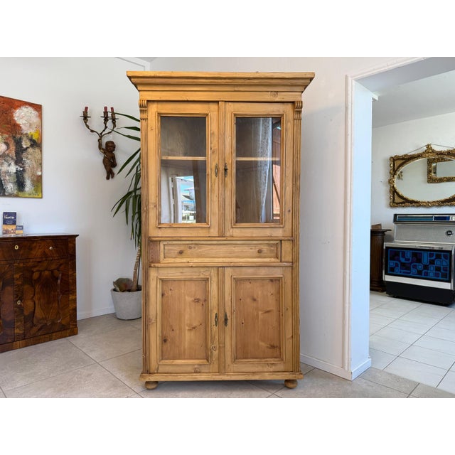 Corner Cabinet in Natural Wood For Sale - Image 6 of 12
