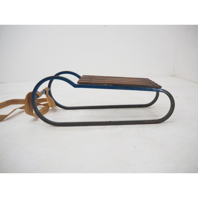Vintage Children's Sleigh in Steel and Wood, 1920 For Sale - Image 4 of 15