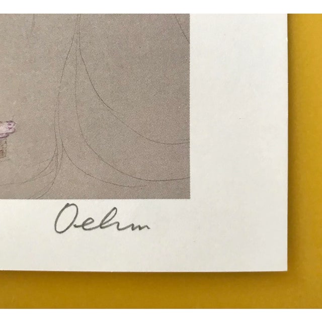 Figurative 1982 Gunda Oehm Signed Lithograph of a Chinese Figure with Umbrella For Sale - Image 3 of 6