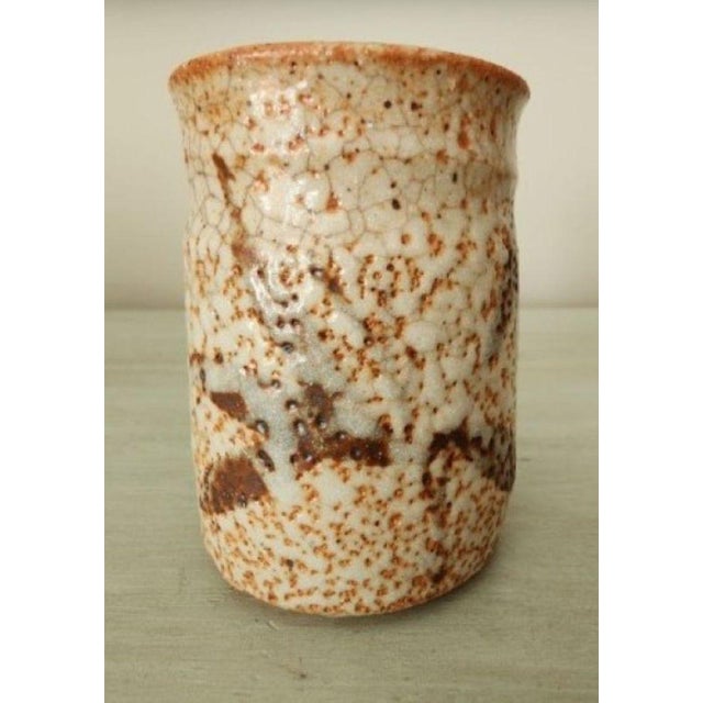 Rust and Cream Textured Studio Pottery Vessels, Set of 5 For Sale - Image 12 of 13