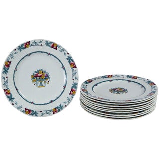 Set of 10 Minton's Stanhope Plates, England, Circa 1900 For Sale