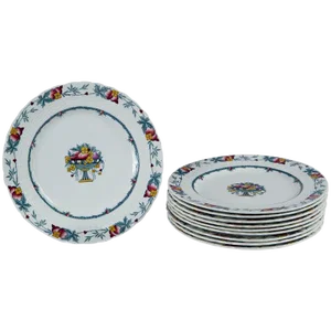 Set of 10 Minton's Stanhope Plates, England, Circa 1900