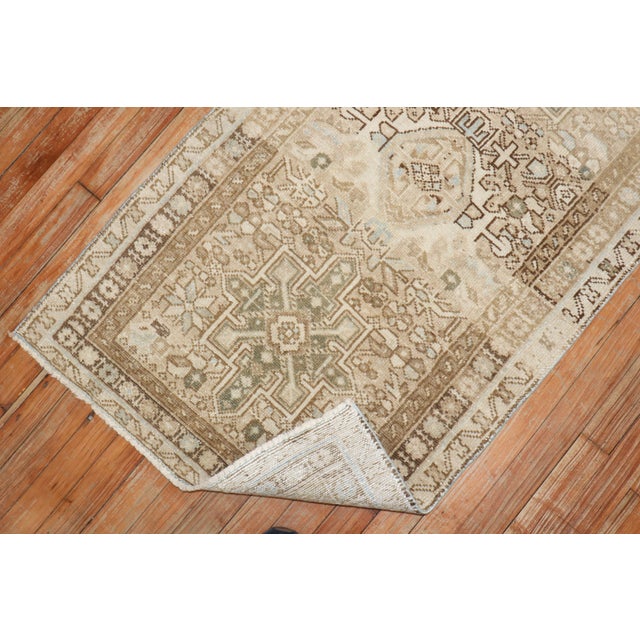 Antique Zabihi Collection Neutral Color Heriz Rug - 2'6" x 4' For Sale In New York - Image 6 of 7
