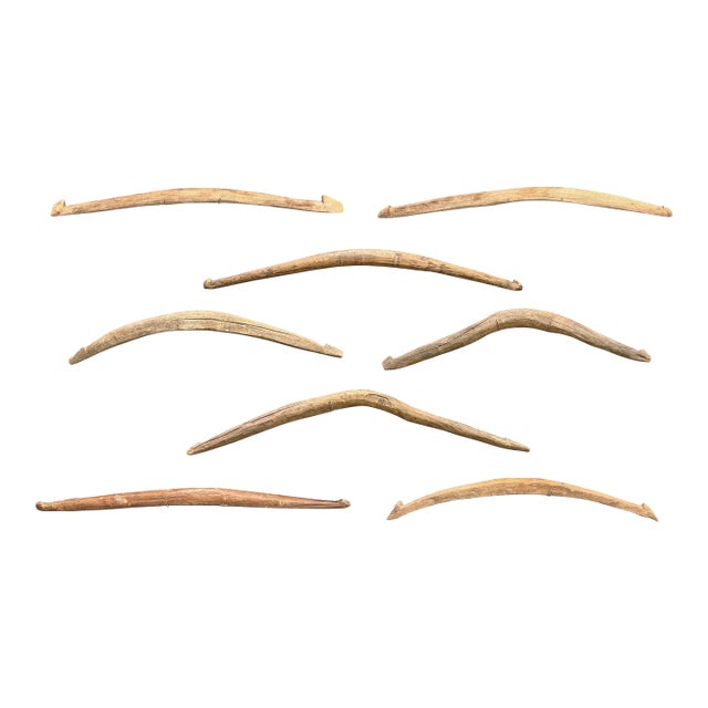 Collection of Eight 19th/Early 20th Century Hog Gambrels on Custom Wall Mounts For Sale