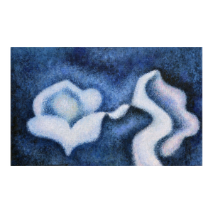 Modern Abstract Blue Rose, Vintage Abstracted Minimalist Floral by Eleanor Perry