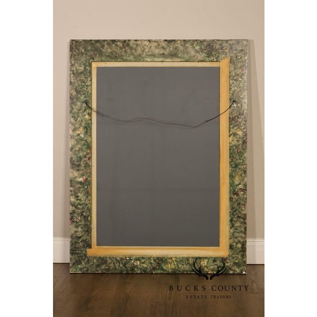 Teal Faux Marble Geometric Framed Wall Mirror 47' x 36" For Sale - Image 8 of 16
