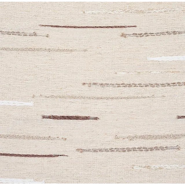 The earthy, natural quality of a Cotton-Linen-blend ground meets the energy of highly textural multicolored dashes in this...
