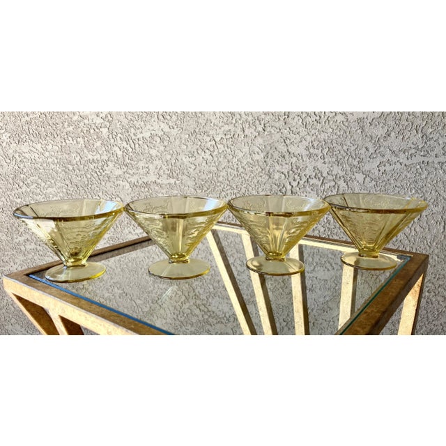 1930s 1930s Federal Glass Amber Cone Shaped Footed Sherbets - Set of 4 For Sale - Image 5 of 13