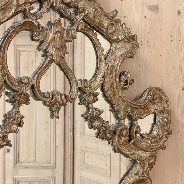 Bronze Antique Italian Baroque Giltwood Wall Mirror For Sale - Image 8 of 12