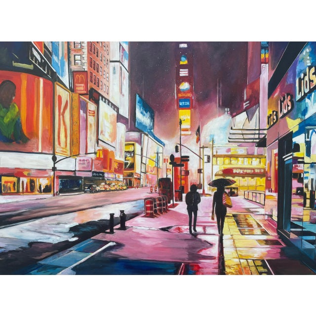 Painting of Times Square Manhattan New York City - Unique Original Art by Contemporary British Artist, 2021 For Sale - Image 10 of 13