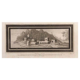 Luigi Aloja, Seascape with Monument and Figures, Etching, 18th Century For Sale