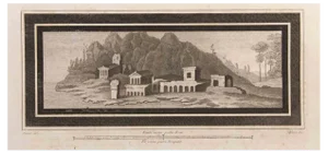 Luigi Aloja, Seascape with Monument and Figures, Etching, 18th Century