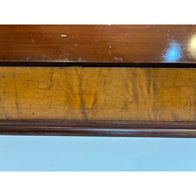 Antique Mahogany Wood Dresser Box - Serpentine Crest & Finials - 28” English For Sale - Image 11 of 12