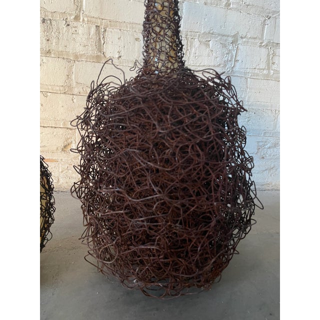 Brown Lucy Slivinski Contemporary Sculpture of Found Objects and Woven Metal For Sale - Image 8 of 8