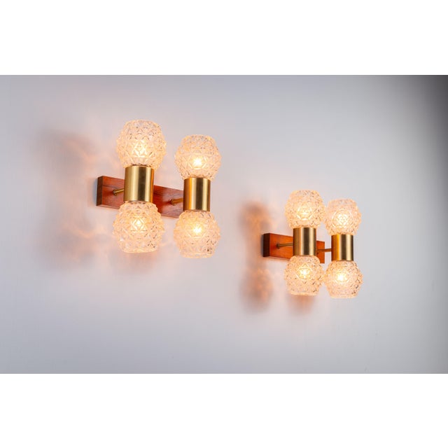 Swedish Wall Lamps in Teak, Set of 2 For Sale - Image 4 of 15