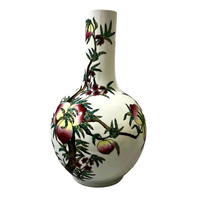 Pair of Large Chinese Famille Rose Porcelain “Nine Peaches” Vases For Sale In San Francisco - Image 6 of 14