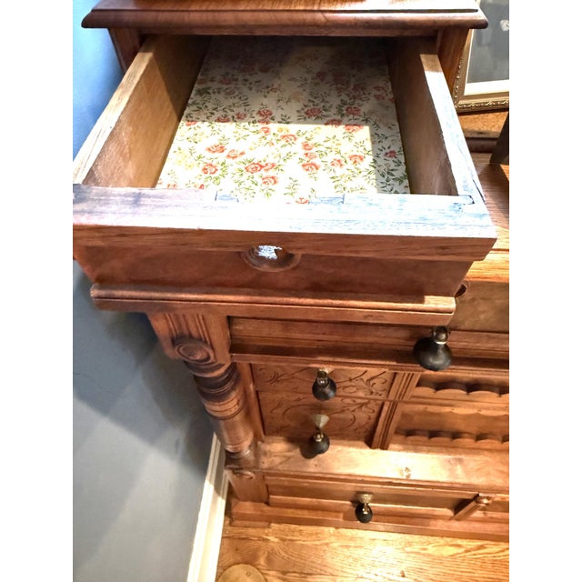 Late 19th Century Late 19th Century Victorian Eastlake Walnut Dresser, Great Drawers, Excellent For Sale - Image 5 of 14