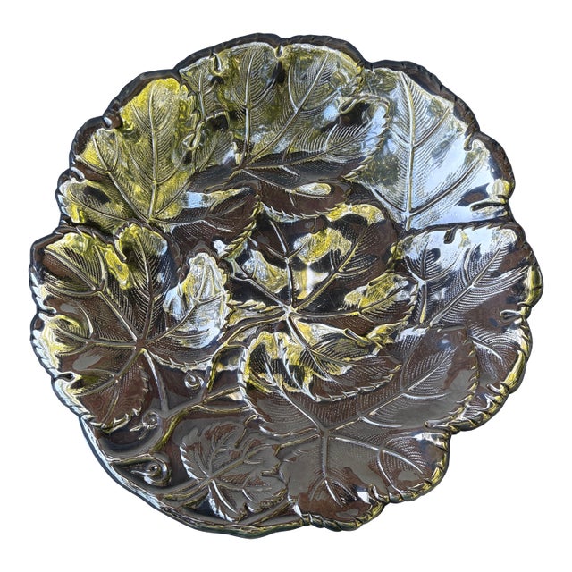 Vintage Hammered Silverplate Leaf Serving Tray For Sale