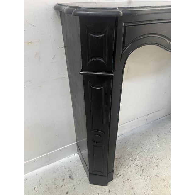 Louis XV Style Pompadour Fireplace with Speckled Black Marble For Sale - Image 4 of 15
